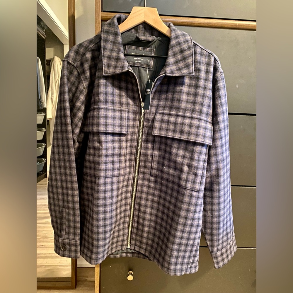 Mens Abercrombie & Fitch Zip Shirt Jacket Size Large